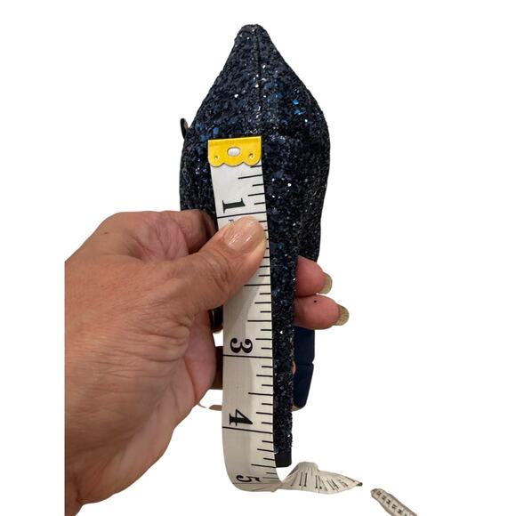 Miu Miu Blue Suede Glitter Accent Peep toe platform heels Size: 38.5 NWOT/box - Picture 10 of 13